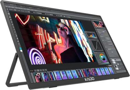 Kado Portable Monitor 15.6 Inch 1080p 100% sRGB Ultra-Slim Gaming Display | Laptop Monitor 1920x1080 180° Kickstand, Carrying Case for PC, Mac, Phone, Dex, Xbox, PS5, USB-C & HDMI Connectivity - size: 100% sRGB