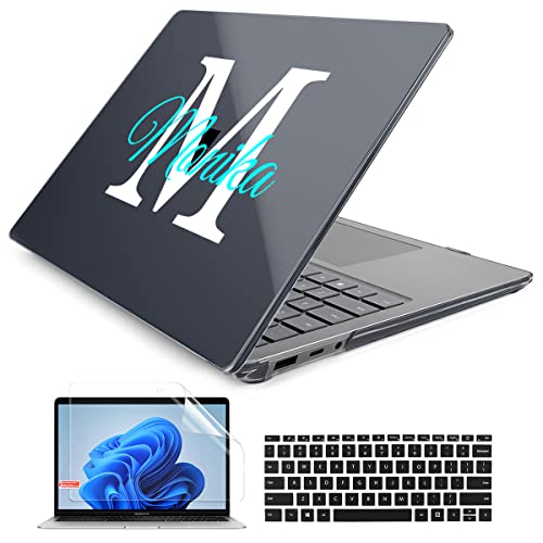 Batianda Customized Personalized Name Case for 13.5" Microsoft Surface Laptop 5 4/3 with Metal Palm Rest Model 1951,Designed Protective Plastic Hardshell & Keyboard Cover & Screen Protector - color: A-Customizable name, size: with Metal Palm Rest