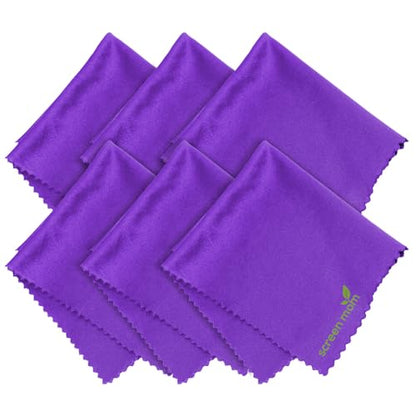 Screen Cleaner 6-Pack Microfiber Cloths for TV, Car, Laptop & Computer | Scratch-Free Care, TVs, Monitors, Lenses, Washable Fabric, Streak-Free Results, Multipurpose Use, Cleaning Kit