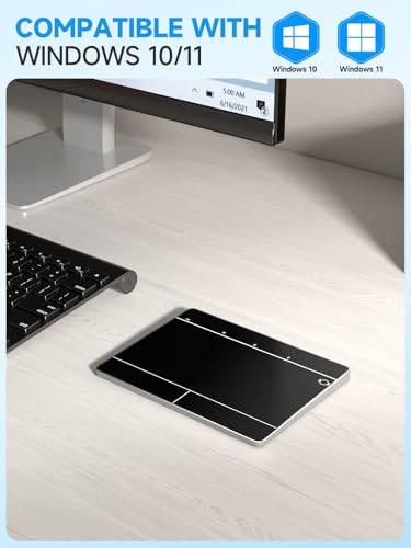 Wireless Bluetooth Trackpad for Windows 10 & 11, 3-in-1 Connectivity Modes,High Precision Control, Portable Multi-Touch Gestures touchpad for PC & Laptop (Black)