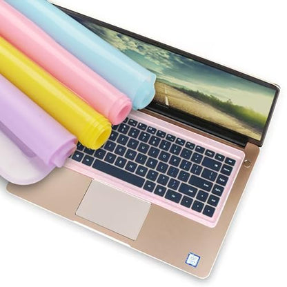 4 PCS Laptop Keyboard Protector Silicone Transparent Cover for Dustproof Protection Compatible with 13-14 Inch - color: polychromatic