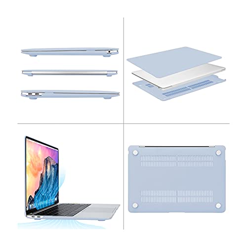 MOSISO Compatible with MacBook Air 13 inch Case M1 2021 2020 2019 2018 Release A2337 A2179 A1932 Touch ID, Plastic Hard Shell Cover&Keyboard Cover for MacBook Air 13.3 inch Case M1, Baby Blue - color: Baby Blue