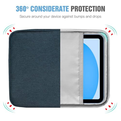 TiMOVO 9-11" Tablet Sleeve Bag Carrying Case with Strap, Indigo | Fits iPad A16 11", Pad Air 11/5th & 4th 10.9", 10th Gen/10.2", Galaxy Tab A11 Plus, Multi-Pocket, Handle, Padded Protection - color: Indigo, size: 9-11