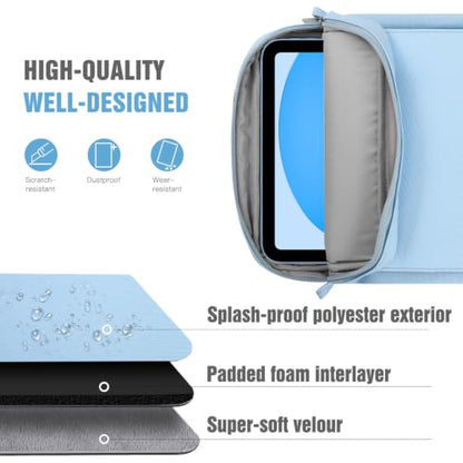 TiMOVO 9-11" Tablet Sleeve Bag Carrying Case with Strap, Light Blue | Fits iPad A16 11", Pad Air 11/5th & 4th 10.9", 10th Gen/10.2", Galaxy Tab A11 Plus, Multi-Pocket, Handle, Padded Protection - color: Ab-Light Blue, size: 9-11
