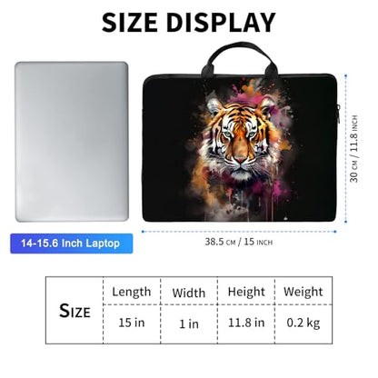 Laptop Bag,14 15 15.6 inch Laptop Case Sleeve,Computer Sleeve with Handle for Women Men,Carrying Case for MacBook,Dell,Lenovo,Notebook Computer,Cute Tiger - color: Cute Tiger