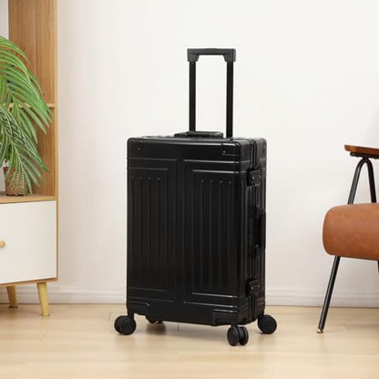 All Aluminum Magnesium Carry On Luggage，Cut from Whole Aluminum Sheet，22x14x9 Airline Approved ，（3rd Generation，Premium Magnesium Metal zipperless suitcase ） (black, 24inch) - color: black, size: 24 inch