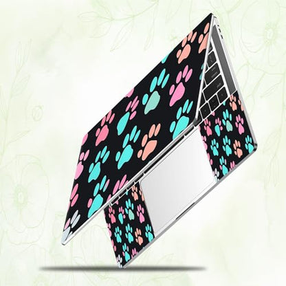 Laptop Skin Sticker Decal, Universal Reusable Vinyl Laptop Cover for 12" 13" 13.3" 14" 15" 15.4" 15.6" Notebook PC, Waterproof Scratch-Resistant with 2 Wrist Pads, Easy to Apply & Remove,Dog Paw Print - color: Dog Paw Print