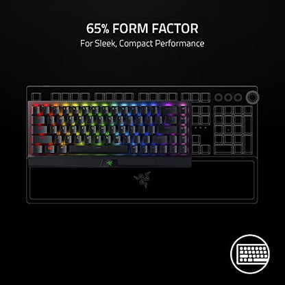 Razer BlackWidow V3 Mini HyperSpeed 65% Wireless Mechanical Gaming Keyboard: HyperSpeed Wireless Technology - Green Mechanical Switches- Tactile & Clicky - Doubleshot ABS keycaps - 200Hrs Battery Life - color: Green Switches - Tactile & Clicky, size: Blac