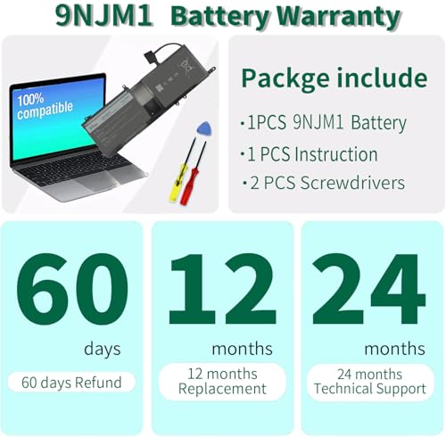 99Wh 9NJM1 Battery Replacement for Dell Alienware 17 R4 R5 15 R3 R4 | Alienware 15 2018 ALW17C-D1758 P31E P31E001 P31E002 P69F P69F001 P69F002 Series 9NJMI 44T2R MG2YH 01D82 546FF 11.4V