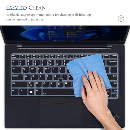 Keyboard Cover for 2024 2023 14" Lenovo Thinkpad x1 Carbon Gen 11/10,ThinkPad E14 Gen 6/5, ThinkPad T14 Gen 4/3, ThinkPad T14s Gen 4/3,ThinkPad L14 Gen 4/3,ThinkPad P14s Gen 4/3 Keyboard Skin-Black - color: Black