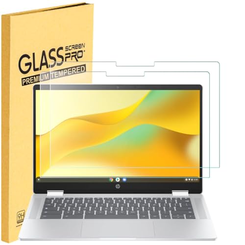 MUBUY-GOL 2-Pack Tempered Glass Screen Protector for HP Chromebook x360 14 | HP Chromebook x360 14bt-cd0000, 14 inch, Ultra HD, Anti-Scratch, Anti-Fingerprint