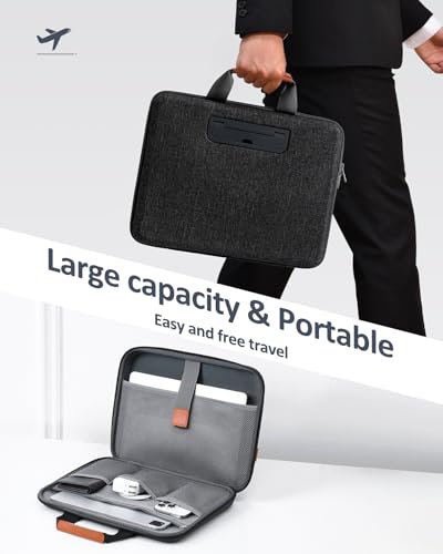 Hard Laptop Case 13 Inch with Stopper and Book Clip - Black | Shockproof Waterproof Laptop Case 13 Inch for HP Dell Lenovo ASUS Acer - 14.2 MackBook Pro Case - color: Black, size: 13-14 Inch