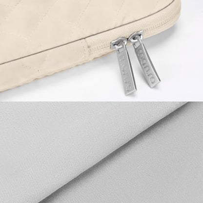 MOSISO Laptop Case 13 inch, 13 inch Laptop Sleeve, Sand | Compatible with MacBook Neo/Air 13.6/Pro 13/Pro 14, HP Dell ASUS Lenovo, Square Quilted Vertical Bag with Pocket&Small Case - color: Sand, size: 13 inch