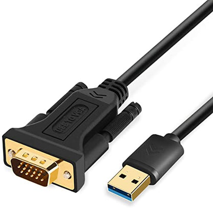 USB to VGA Adapter Cable 5FT Compatible with Windows, USB 3.0 to VGA Male 1080P Monitor Display Video Adapter/Converter Cord. (5FT) - size: 5FT
