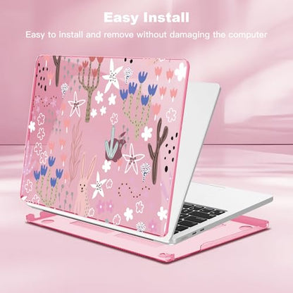 Teryeefi Case for M4 MacBook Air 13.6 inch 2025 2024 2022 Fit Model A3240/A3113/A2681, Laptop Hard Shell with Keyboard Cover Trackpad Film for MacBook Air 13 inch M4 M3 M2, Cute Plants W125 - color: Cute Plants W125