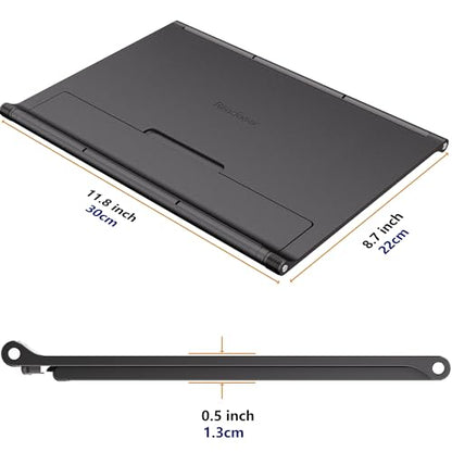 Readaeer Portable Book Stand Free Angle Adjustable Book Holder for Thick Textbook Collapsible Lightweight Book Rest (Black) - color: Black