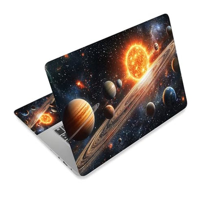 Universal Laptop Skin Sticker Decal,15.6 Inch Laptop Vinyl Cover for 13" 14" 15.6" Laptop,Scratch-Resistant Waterproof Protector Wrap,Reusable with Wrist Pads,Solar System Planets - color: Solar System Planets