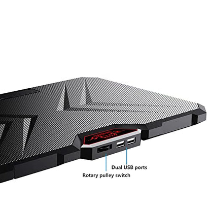 axGear Laptop Cooling Pad for 11-17 Notebook Laptop Cooler RGB LED Light Quiet Fan
