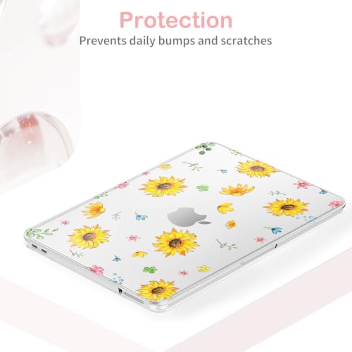 Feams for MacBook Neo 13 Inch Case 2026 A3404, Stylish Protective Clear Case Hard Shell Transparent Cover for MacBook Neo 13 Inch 2026 (A18 Pro Chip) with Keyboard Cover, Sunflower - color: Sunflower