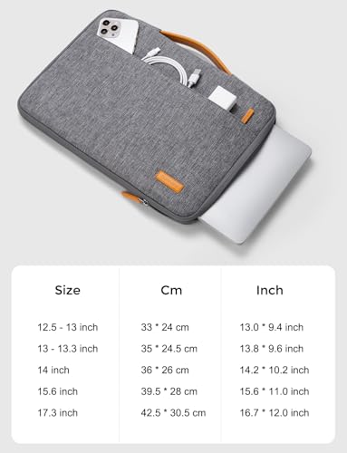 DOMISO 14 inch Laptop Case Sleeve Protective Cover Compatible with 15 inch MacBook Air M4 M3 M2,MacBook Pro,14-15 inch HP Dell ASUS Lenovo Chromebook,Waterproof Computer Cases Bag with Handle,Grey - color: Grey, size: 15" for Macbook Air