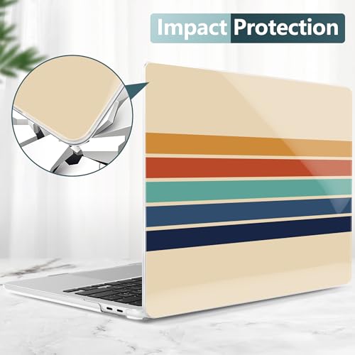 Batianda Case for Microsoft Surface Laptop 13 inch 2025 2026, Retro Stripes | Fits Model 2095, Artistic Patterns Ultra-Slim Lightweight Scratch-Resistant Hard Shell with Professional Protection - color: Stripe
