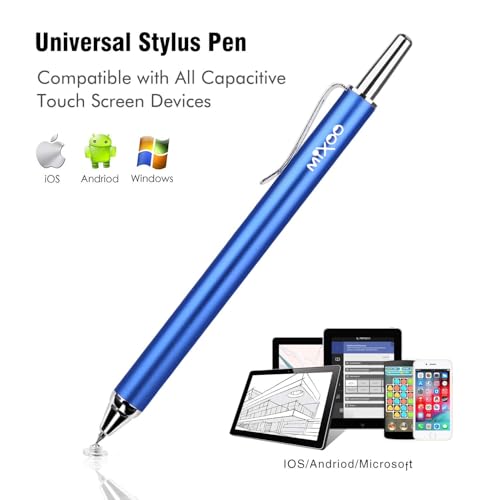 Mixoo Universal Stylus Pen for Touchscreen iPhone iPad Android Tablet Apple Kindle Switch Chromebook Galaxy All Touch Screens, Disc Stylus Pens for Touch Screens (6 Retractable (Black + Blue)) - color: 6 Retractable (Black + Blue)