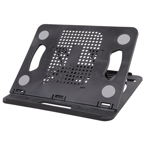 Laptop Stand for Desk Portable and Adjustable Rack with 360 Degree Rotating Base Holds Notebook Home Portable Foldable Stand - color: Black