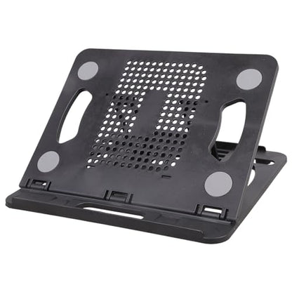 Laptop Stand for Desk Portable and Adjustable Rack with 360 Degree Rotating Base Holds Notebook Home Portable Foldable Stand - color: Black
