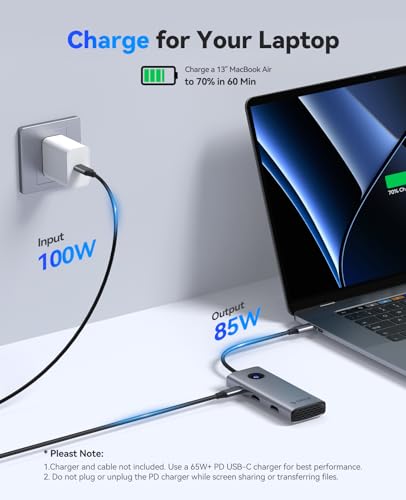 ORICO USB C Docking Station Dual Monitor, 8-in-1 Laptop Docking Station with 2 HDMI 4K@60Hz, 100W PD, USB-A&C 3.0, SD/TF, USB C Dock Compatible with MackBook/Dell XPS/HP/Surface - size: 8-in-1, style: PW11-8PH