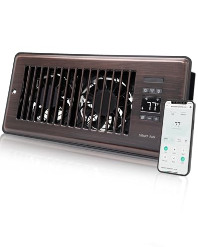 2026 Super Quiet Register Booster Fan for 4" x 10" Register Holes, Smart Register Vent with Dual Intelligent Thermostat and WiFi App Control, Heating Cooling AC Vent Fan (ORB) - color: Oil Rubbed Bronze, size: 4" x 10"