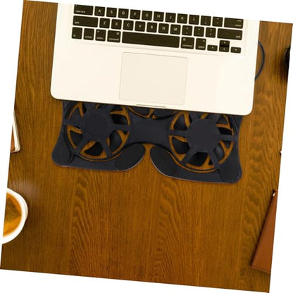 OSALADI Portable Foldable Notebook Cooler with USB Dual Fans Ergonomic Laptop Cooling Pad for Efficient Heat Dissipation and Space Saving Design Black