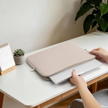 RAINYEAR 13.3 Inch Laptop Sleeve Case Padded Carrying Bag, Khaki | Slim Protective Soft Zipper Computer Cover for 13.3 Inch Notebook Computer Chromebook 14 inch MacBook Pro/Max M1 M2 M3 M4 M5 - color: Khaki, size: 13"-13.3"