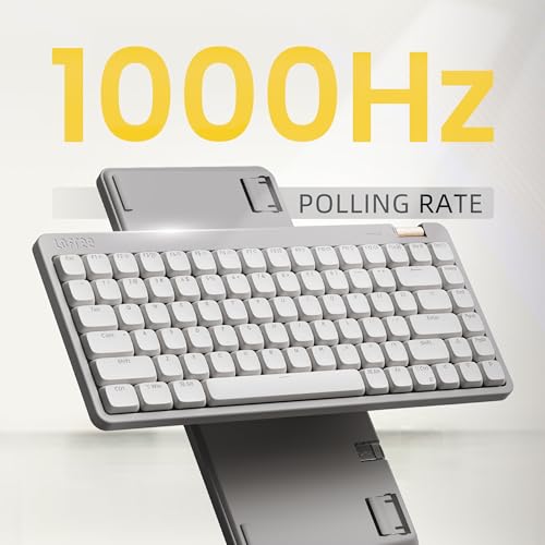 Flow Lite 84 Keys Low Profile Mechanical Keyboard, 75% Swappable Rechargeable Wireless Keyboard with 2.4G Receiver, Bluetooth and Wired Connection for Windows, Mac/ Specter Linear Switches (Marble) - color: Marble