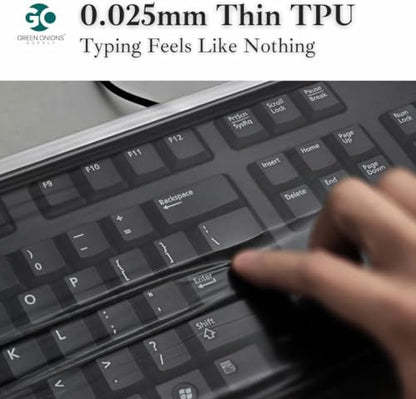 Universal KeyboardCap. Fully Covered Flat Style 0.025mm Waterproof Anti-Dust Desktop Keyboard Cover with Numeric Hospital/Dentist Use (0.03mm Size M(2 Packs)) - size: 0.03mm Size M(2 Packs)