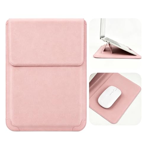 14 Inch Multifunctional Laptop Sleeve Case with Stand Soft Slim Cover for MacBook Pro/Air/ThinkPad X1/Dell XPS/Lenovo Yoga/HP Pavilion/ASUS Zenbook/LG gram/Chromebook 13.5" 13.6" 14.2" 14.5" - color: Matte Pink, size: 13.5-14.5 Inch