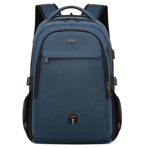17 Inch Laptop Backpack for Travel Water Resistant College Backpack for Men Women Laptop Bag with USB Charging Port,Blue - color: Blue