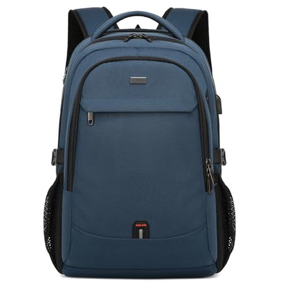 17 Inch Laptop Backpack for Travel Water Resistant College Backpack for Men Women Laptop Bag with USB Charging Port,Blue - color: Blue