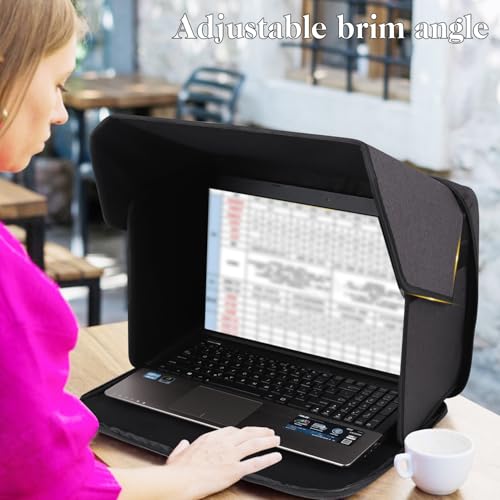 Portable Laptop Sun Shade Foldable Laptop Privacy Shield Blocks Sunlight Working Outside,Computer Anti Glare Shield Privacy Hood Case Fits for 15-16 inch(Patent Pending) - size: 15-16 inch