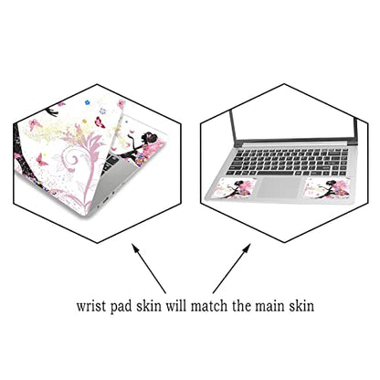 ARTSO 15.6 inch Laptop Notebook Skin Sticker Universal Soft Art Cover Decal Fits 12 13 13.3 14 15 15.4 15.6 inch Laptop Protector,Easy to Apply, Reusable, Pink Butterfly Girl - color: Pink Butterfly Girl