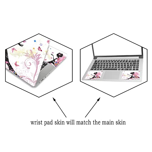 ARTSO 15.6 inch Laptop Notebook Skin Sticker Universal Soft Art Cover Decal Fits 12 13 13.3 14 15 15.4 15.6 inch Laptop Protector,Easy to Apply, Reusable, Pink Butterfly Girl - color: Pink Butterfly Girl