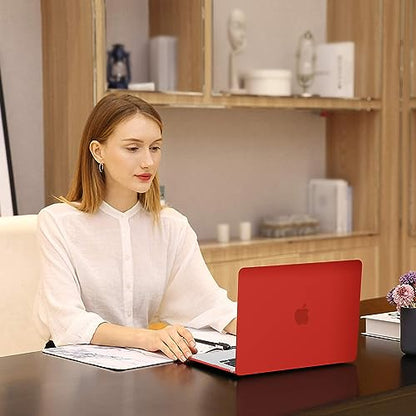 MOSISO Compatible with MacBook Air 15 inch Case M5 2026 M4 M3 M2 2025-2023 | A3448 A3241 A3114 A2941, Scratch-Resistant Protective Hard Shell Case&Keyboard Cover&ScreenFilm&Pouch, Red - color: Red
