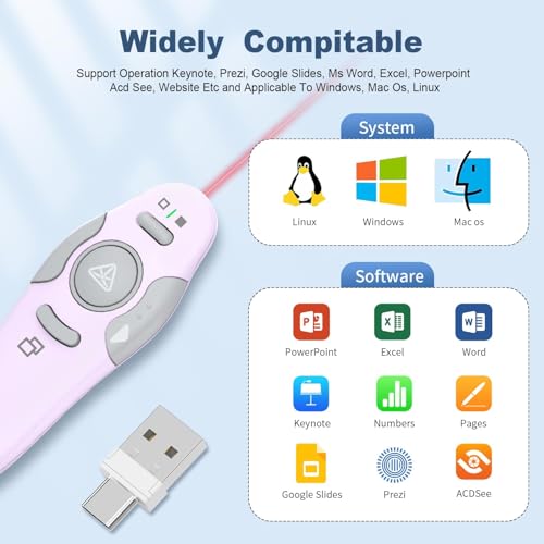 QUI Presenter Remote USB A&C Bundle | One Blue & One Purple