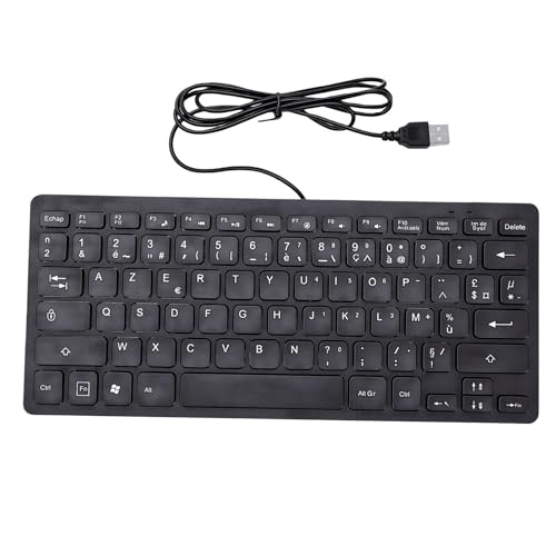 Asixxsix 78 Keys Wired Keyboard, USB Wired Minority Language Keyboard with 1.35M Cable, Plug and Play for Office, Computer and Laptop (French) - size: French