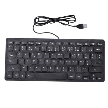 Asixxsix 78 Keys Wired Keyboard, USB Wired Minority Language Keyboard with 1.35M Cable, Plug and Play for Office, Computer and Laptop (French) - size: French