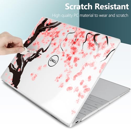 Batianda Pink Cherry Blossoms for Dell XPS 13 Laptop 2024 2025 | Fits Model 9340/9345/9350 13.4" Display, Lightweight Slim Hard Shell Protection for Girls, Students and Cherry Blossom Lovers - color: Cherry blossoms