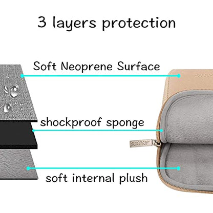 MOSISO Laptop Case 13.3 inch, 13-13.3 inch Laptop Sleeve with Small Case | Compatible with MacBook Air/Pro 13/Pro 14 M5 M4 M3 M2 M1, HP Dell ASUS Lenovo, Neoprene Computer Sleeve Bag, Apricot - color: Apricot, size: 13.3 inch