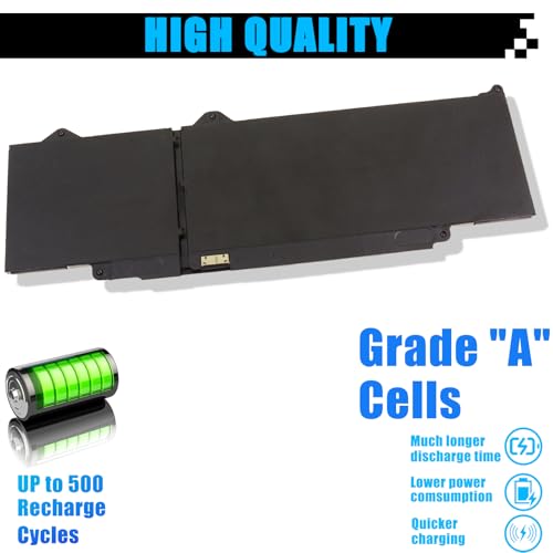 R73TC Laptop Battery Replacement for Dell Latitude 3340 3440 3540 5340 5350 5440 5540 Latitude 3340 5340 5350 2-in-1 Precision 3480 3580 Series DR02P 2X1V9 GTG7N GRWKG KDM9P 0V042N 09HKT5 54Wh 11.4V - size: 10.59*3.23*0.21 inch R73TC