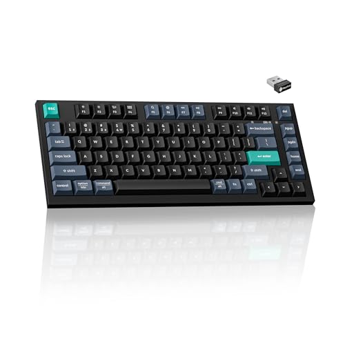 Keychron B31 Wireless Silent Keyboard, 75% Layout Quiet Typing Custom Programmable, 2.4 GHz/Bluetooth/Wired Ergonomic Support Compatible for Mac Windows Linux - Deep Black