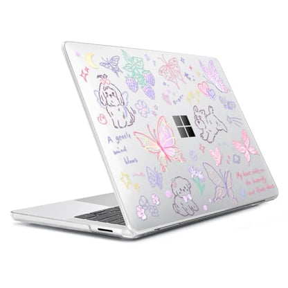 Case for Microsoft Surface Laptop 13.8 inch Touchscreen 2024 (7th Edition) Model 2036, Plastic Hard Shell Case + Keyboard Cover + Screen Protector for 13.8'' Microsoft Surface Laptop 7, Puppy - color: Puppy