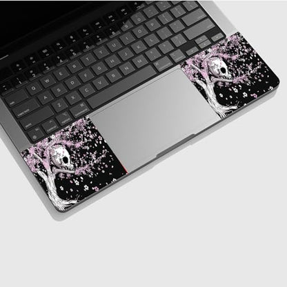 Universal Laptop Skin Sticker with 2 Wrist Pad Skins, Waterproof Scratch Resistant Vinyl Laptop Cover Decal, Cut to Fit for 11–15.6 Inch MacBook HP Dell Lenovo, Cherry Tree Skull - color: Cherry Tree Skull